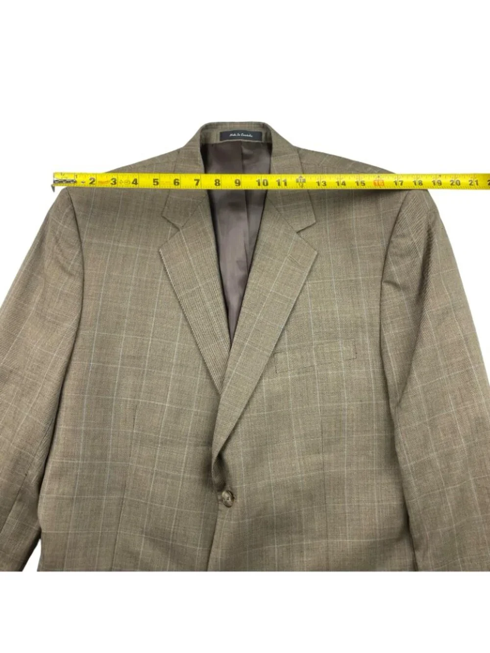 Kilburne & Finch Men's 100% Wool 2-Button Blazer Brown Windowpane Plaid • 42R